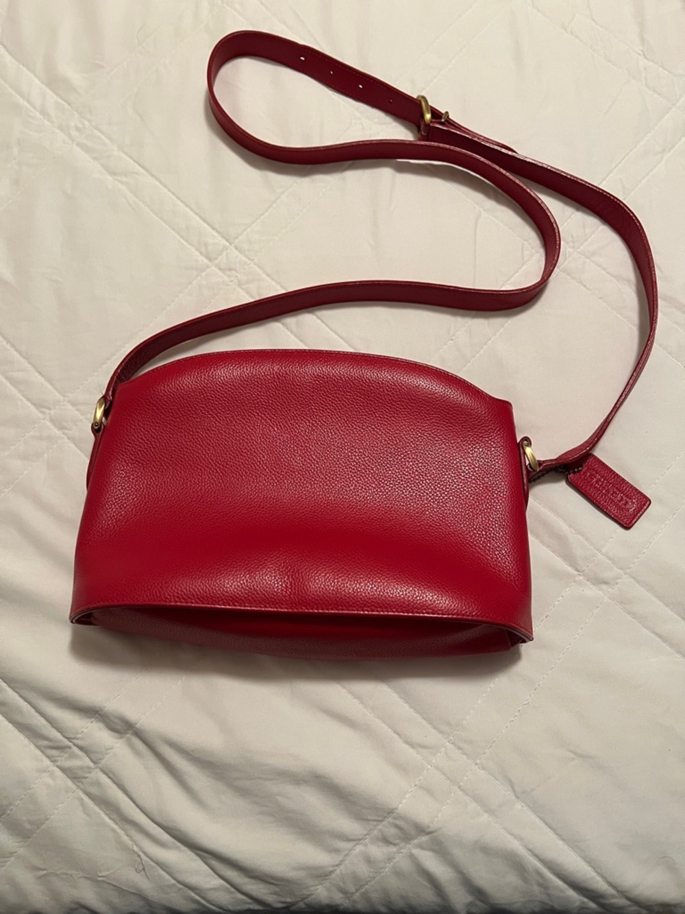 Coach Red Pebbled Leather Crossbody Bag